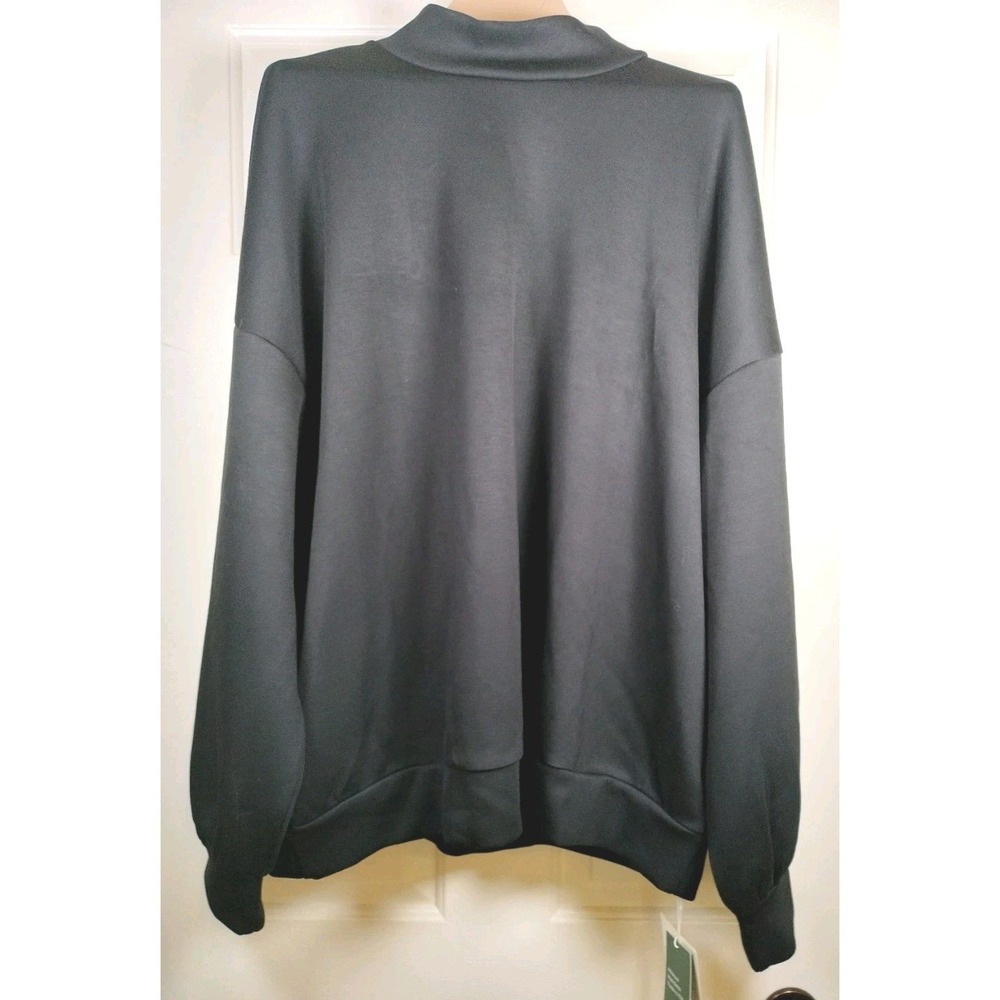 NWT Halara Black Mock Neck Pullover Sweatshirt Women's Size L Cozy Flawless
